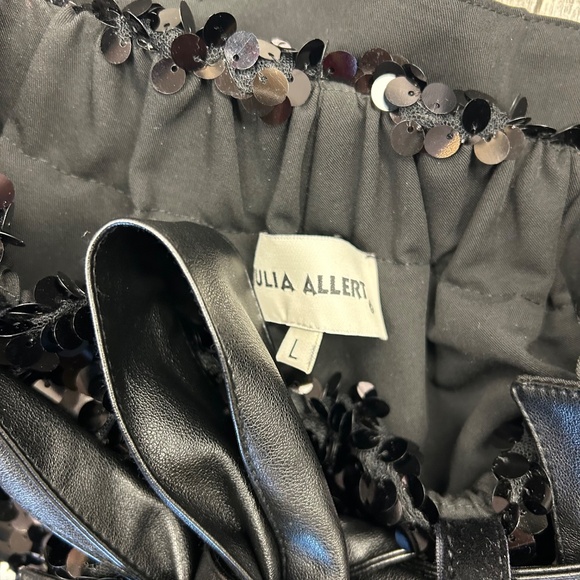 Julia Allert black sequins occasion palazzo pant L - Picture 4 of 8
